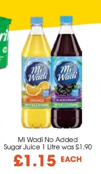 Centra Mi Wadi No Added Sugar Juice 1 Litre offer