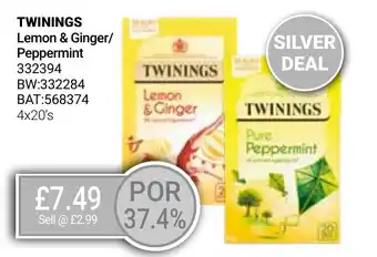 Bestway TWININGS Lemon & Ginger/ Peppermint offer
