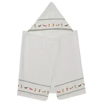 IKEA DrÖmslott Baby towel with hood, puppy pattern/white, 60x125 cm offer