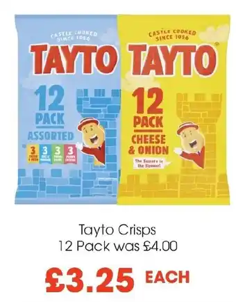 Centra Tayto Crisps 12 Pack offer