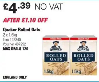 Costco Quaker Rolled Oats offer