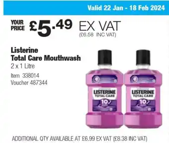 Costco Listerine Total Care Mouthwash offer