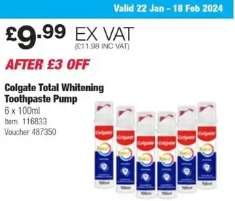 Costco Colgate Total Whitening Toothpaste Pump offer