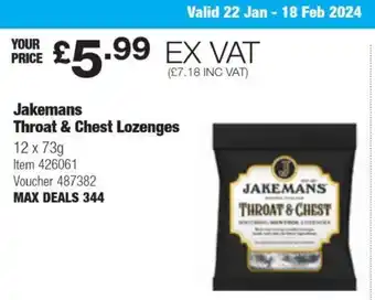 Costco Jakemans Throat & Chest Lozenges offer