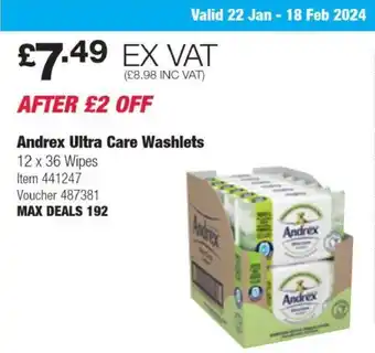 Costco Andrex Ultra Care Washlets offer
