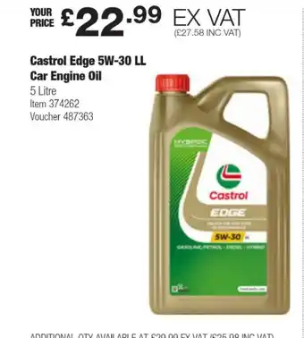 Costco Castrol Edge 5W-30 LL Car Engine Oil 5 Litre offer