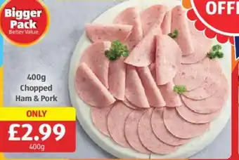 Aldi 400g Chopped Ham & Pork offer