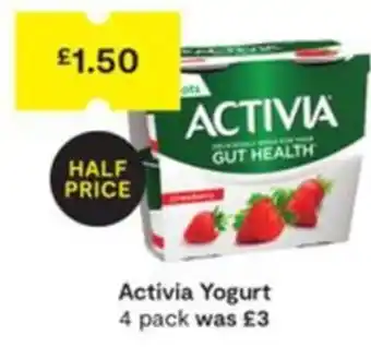 SuperValu Activia Yogurt 4 pack offer