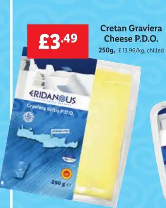 Lidl Cretan Graviera Cheese P.D.O. 250g, offer