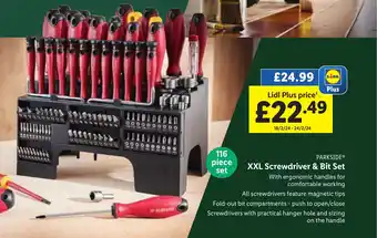 Lidl XXL Screwdriver & Bit Set offer
