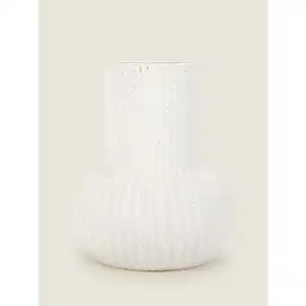 Asda George Home White Ribbed and Speckled Vase offer