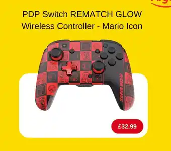 PDP Switch REMATCH GLOW Wireless Controller - Mario Icon