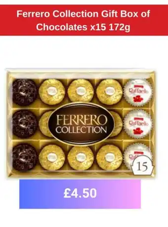 Sainsbury's Ferrero Collection Gift Box of Chocolates x15 172g offer