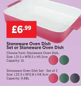 Lidl Stoneware Oven Dish Set or Stoneware Oven Dish offer