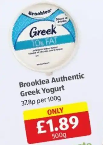 Aldi Brooklea Authentic Greek Yogurt offer