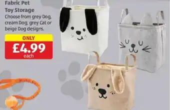 Aldi Fabric Pet Toy Storage offer