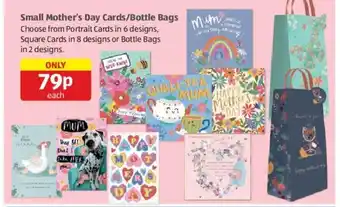 Aldi Small Mother's Day Cards/Bottle Bags offer