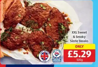 Aldi XXL Sweet & Smoky Sizzle Steaks offer