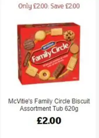Sainsbury's McVitie's Family Circle Biscuit Assortment Tub 620g offer