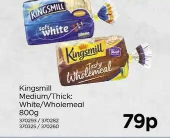 Bestway Kingsmill Medium-Thick: White-Wholemeal 800g offer