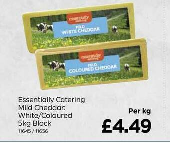 Bestway Essentially Catering Mild Cheddar: White-Coloured 5Kg Block offer