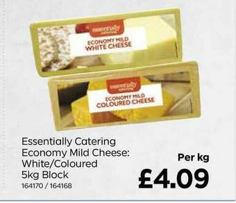 Bestway Essentially Catering Economy Mild Cheese: White-Coloured 5Kg Block offer