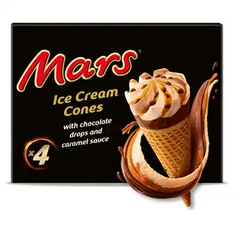 Asda Mars Chocolate and Caramel Ice Cream Cones 4 x 110ml offer