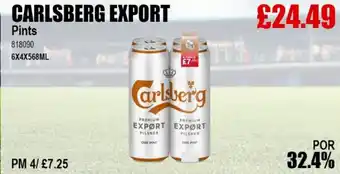 Bestway CARLSBERG EXPORT Pints offer