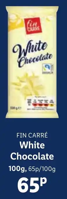 Lidl FIN CARRÉ White Chocolate 100g offer