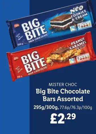 Lidl MISTER CHOC Big Bite Chocolate Bars Assorted 295g/300g offer