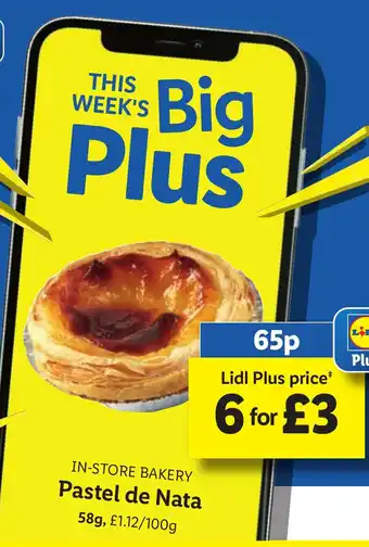 Lidl IN-STORE BAKERY Pastel de Nata offer