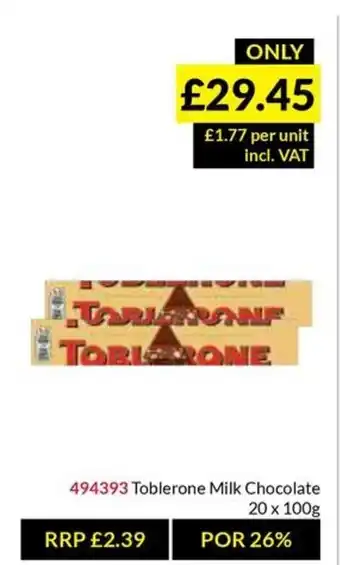 Musgrave MarketPlace Toblerone Milk Chocolate offer