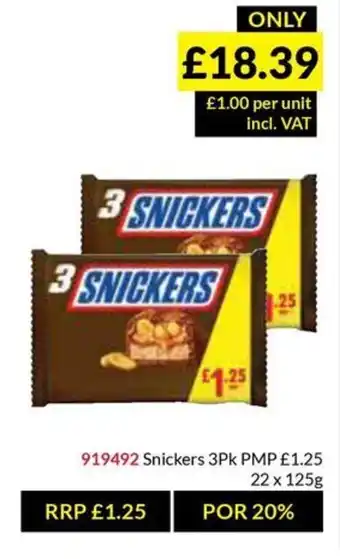 Musgrave MarketPlace Snickers 3Pk offer
