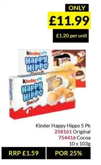 Musgrave MarketPlace Kinder Happy Hippo 5 Pk offer
