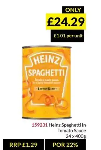Musgrave MarketPlace Heinz Spaghetti In Tomato Sauce offer