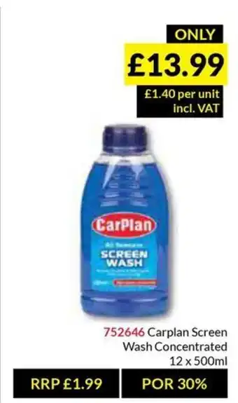 Musgrave MarketPlace Carplan Screen Wash Concentrated offer