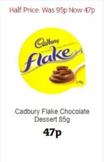 Sainsbury's Cadbury Flake Chocolate Dessert 85g offer