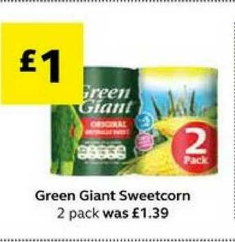 SuperValu Green Giant Sweetcorn offer