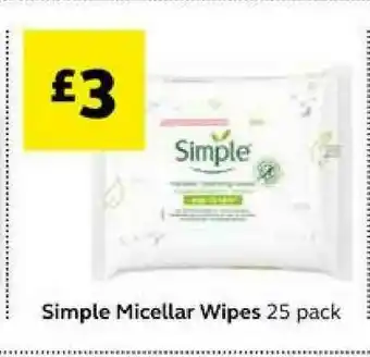 SuperValu Simple Micellar Wipes offer