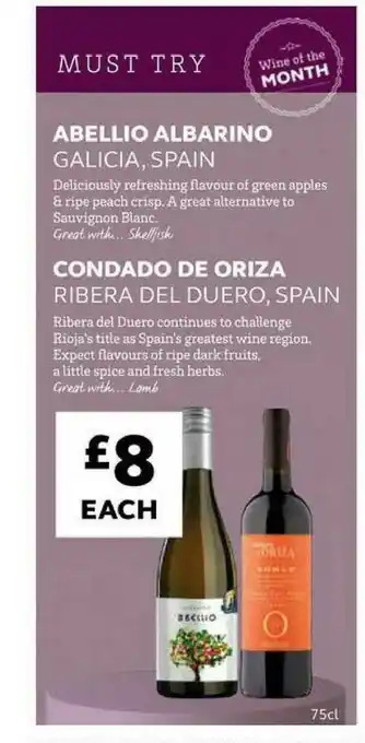 SuperValu Abellio Albarino Galicia, Spain, Condado De Oriza Ribera Del Duero, Spain offer