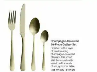 Lakeland Champagne-coloured 16-piece Cutlery Set offer