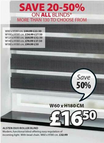JYSK Alsten Duo Roller Blind offer