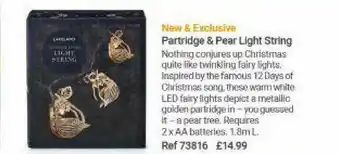 Lakeland Partridge & Pear Light String offer