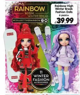 Toymaster Rainbow High Winter Break Fashion Dolls 6 Years+ offer