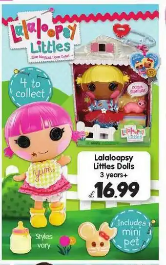 Toymaster Lalaloopsy Littles Dolls 3 Years+ offer