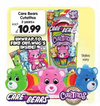 Toymaster Care Bears Cutetitos 3 Years+ offer