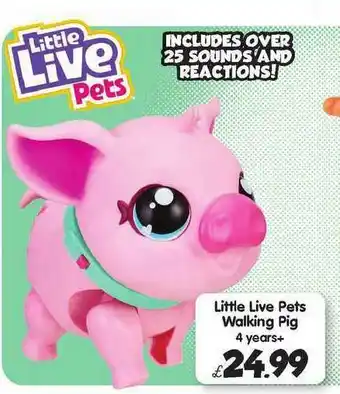Toymaster Little Live Pets Walking Pig 4 Years+ offer