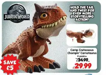 Toymaster Camp Cretaceous Chompin' Carnotaurus 4 Years+ offer
