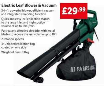 Lidl Electric Leaf Blower & Vacuum offer