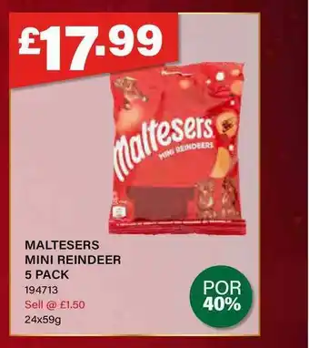Bestway Maltesers Mini Reindeer 5 Pack offer